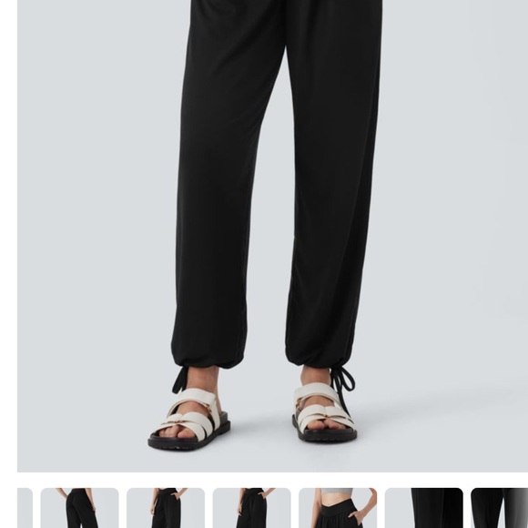 HALARA Pants - NWT HALARA Black Crossover High Waisted Pocket Drawstring Casual Joggers